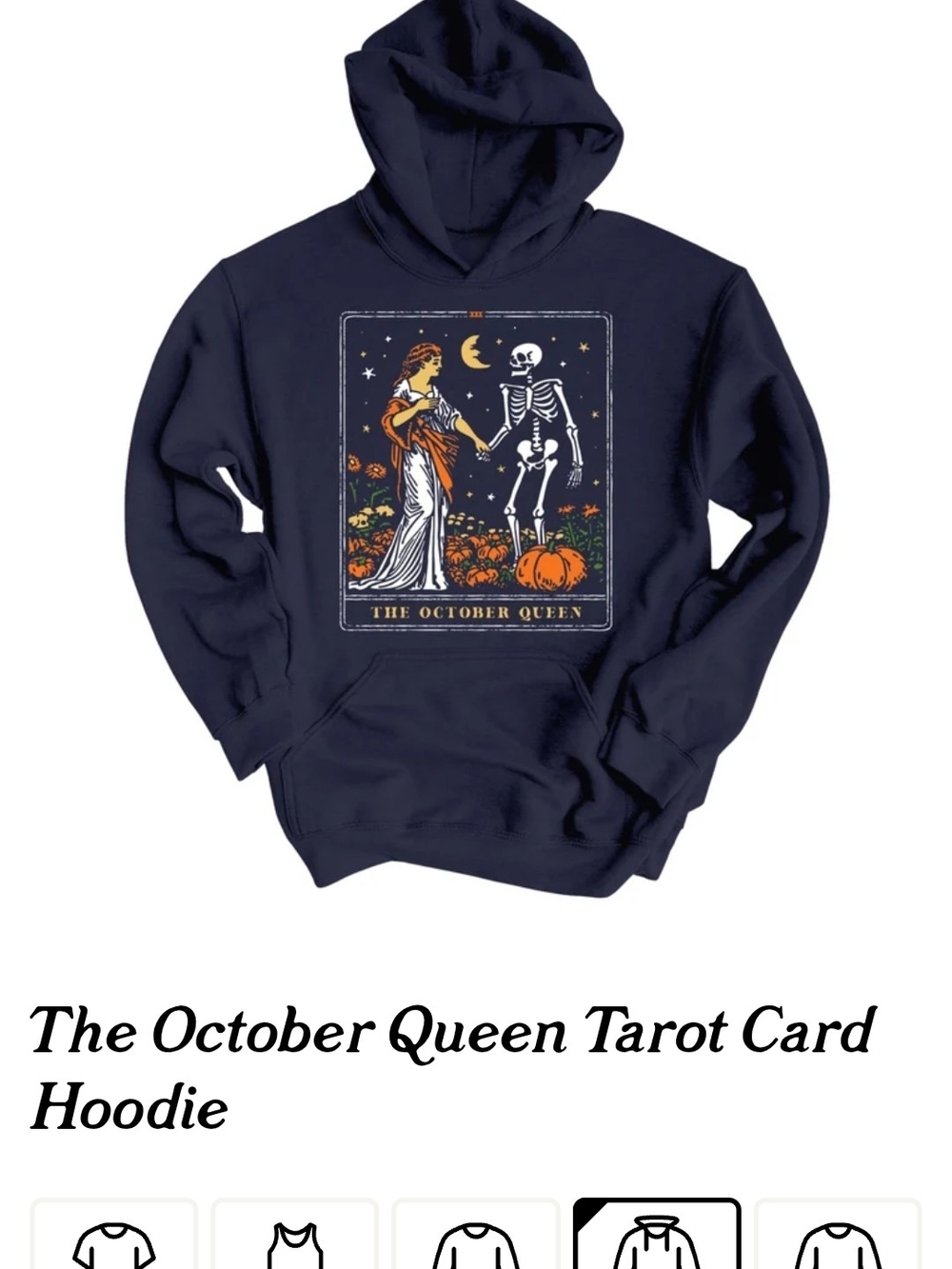 October Queen Tarot Hoodie - Navy, 2x, EUC, Lucy Jaynes